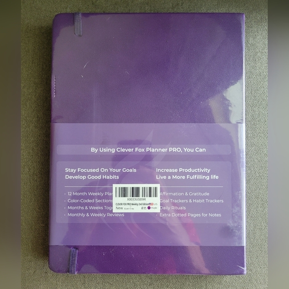 Clever Fox NEW Planner Pro 2 Weekly Non dated A4 8.5x11 Purple W/ Sticke… - Picture 10 of 10
